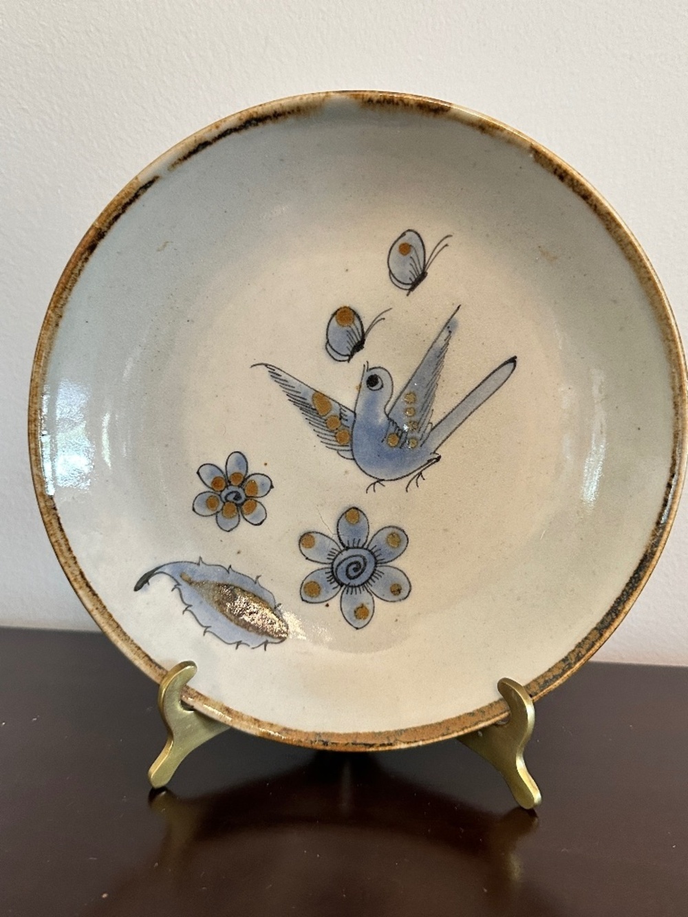 KEN EDWARDS Mexican TONALA POTTERY Stoneware 8.5" Plate Signed